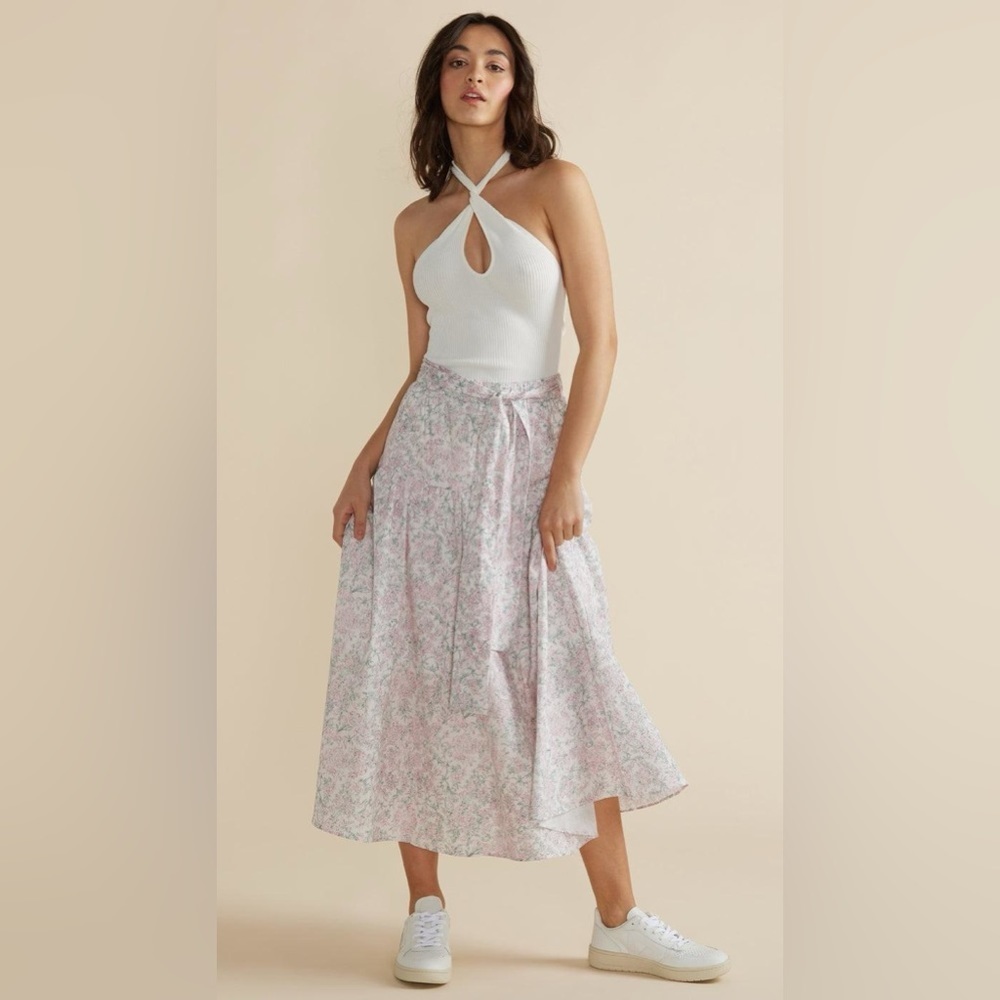 New MINKPINK MAITLAND white halter ribbed Stretchy Top backless